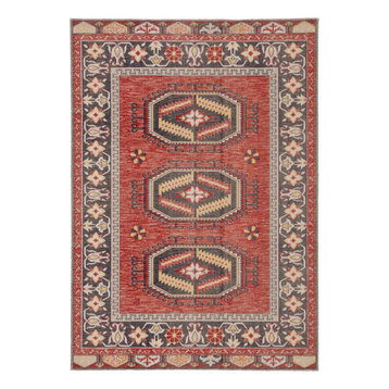 Jaipur Living Miner Indoor/Outdoor Medallion Red/Yellow Area Rug, 7'6"x9'6"