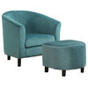 Monarch Contemporary 2 PCS Chair Ottoman Set In Turquoise Finish I 8238