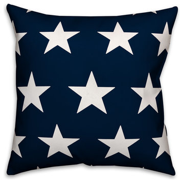 Blue and White Stars 18x18 Throw Pillow