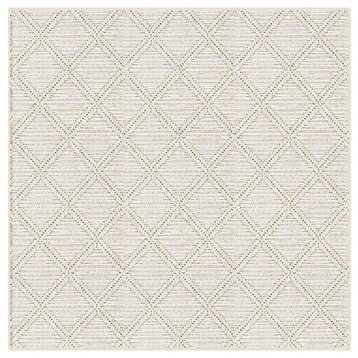 Cape May Area Rug Indoor/Outdoor Carpet, Sand Dollar, Square 5'x5'