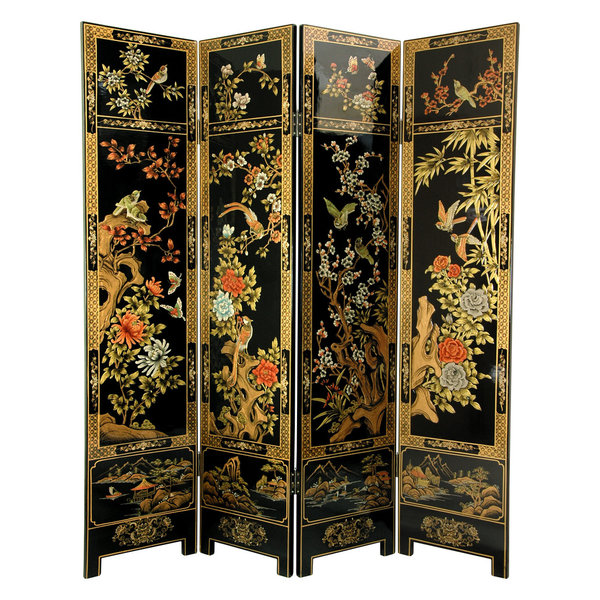 6' Tall Four Seasons Flowers Screen
