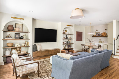 Inspiration for a transitional family room remodel in Atlanta