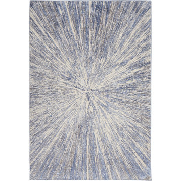 Nourison Silky Textures SLY05 2'2"x7'6" Blue/Gray Rug