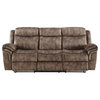 Bowery Hill Modern Velvet Reclining with USB Dock in Chocolate