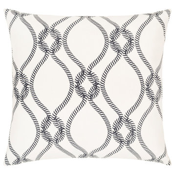 Haylard HYD-003 Pillow Cover, Black/Ivory, 18"x18", Pillow Cover Only