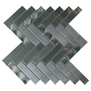 Stainless Steel 3D Chevron Blend, 11"x11" Sheets, Set of 10