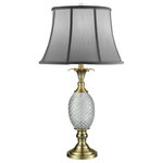 Dale Tiffany - Dale Tiffany SGT17041 Brass Pineapple, 1 Light Table Lamp, Antique Brass - This delightful Brass Pineapple Crystal Lamp addsBrass Pineapple 1 Li Antique Brass White  *UL Approved: YES Energy Star Qualified: n/a ADA Certified: n/a  *Number of Lights: 1-*Wattage:100w E26 Medium Base bulb(s) *Bulb Included:No *Bulb Type:E26 Medium Base *Finish Type:Antique Brass