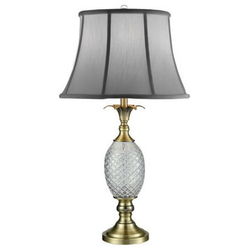 Dale Tiffany SGT17041 Brass Pineapple, 1 Light Table Lamp, Antique Brass