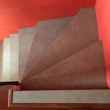 Escalier béton, marches spéciales