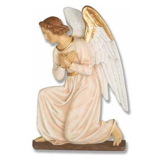 Angel Wall Plaque Hands Crossed Garden Angel Statue - Traditional 