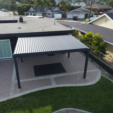 White Louvered Pergola Installation — Irvine, CA