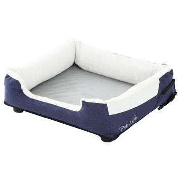 Pet Life "Dream" Electronic Heating and Cooling Pet Bed, Navy, Medium