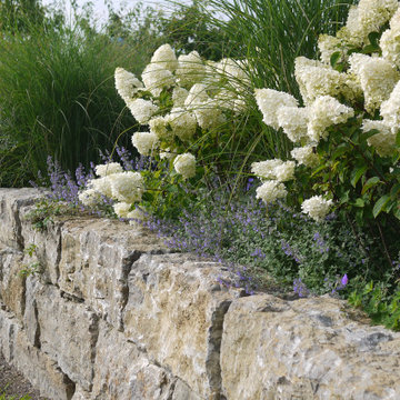 Natursteinmauer aus Mauerquader Muschelkalk,