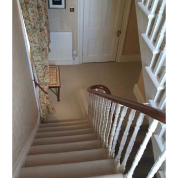 Beige Stair Runner Installation in Private Residence in South London