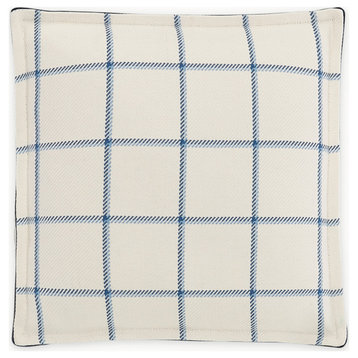 Newport 16" Box Throw Pillow - Alta Blue/White