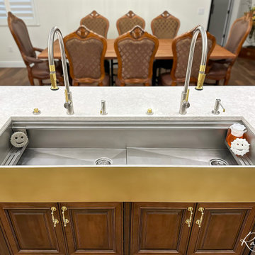Luxury Kitchen in Central Florida with Two Rachiele Custom Sinks