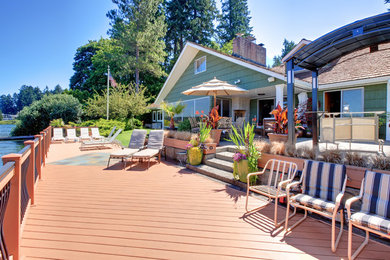 Deck - large backyard deck idea in Minneapolis