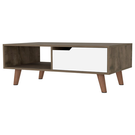 Hamburg Coffee Table 2.0 With 1 Open Shelf and 1 Drawer