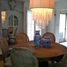 Capiz Shell Chandelier in a Dining Room