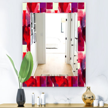 Designart Imprints of Wine Bottles Bohemian And Eclectic Frameless Wall Mirror,
