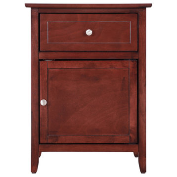 Lzzy 1-Drawer Nightstand (25 in. H x 19 in. W x 15 in. D), Cherry