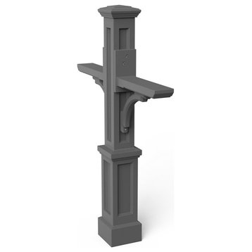 Mayne Newport Plus Double Traditional Plastic Mail Post in Graphite Gray
