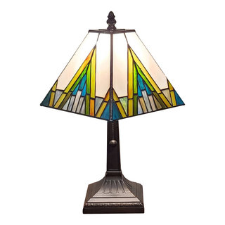 Louis Comfort Tiffany Wisteria Stained Glass Mission Craftsman Table Lamp