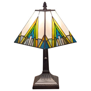 Tiffany Style Journey Mini Table Lamp, 15" Tall