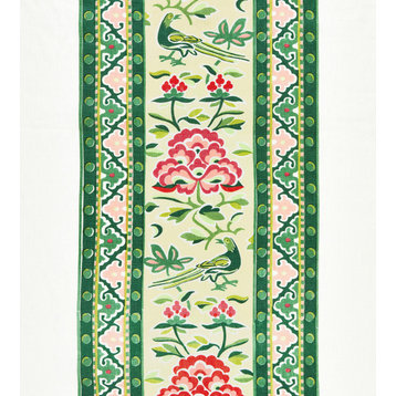 Royal Peony Linen Print, Spring Green
