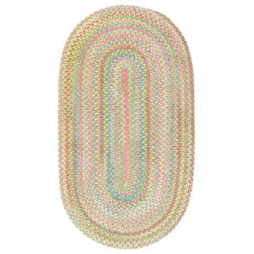 Capel Baby's Breath Light Green 0450_240 Braided Rugs - 7' X 9' Oval