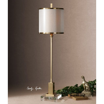 Contemporary Silm Brass Metal Buffet Lamp