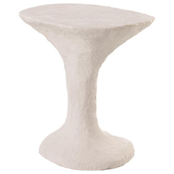Modern Art Rustic White Ceramic Accent Table Sculpture Italian Tapered Abstract