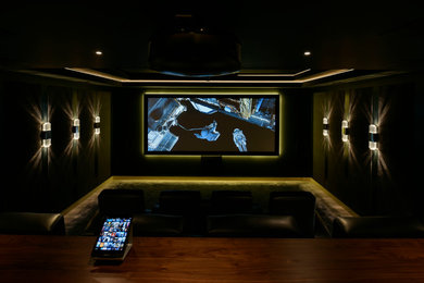 Design ideas for a contemporary home cinema in Other.