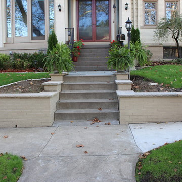 Front Yard Retaining Wall, Walkway, Landing and Step Refurbishment