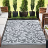 Kaliyah Transitional Floral Gray/White Rectangle Indoor/Outdoor Area Rug, 5'x7'
