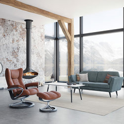 Stressless Air Sofa and Wing Recliner - Living Room Furniture Sets