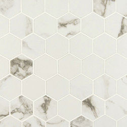 Pietra Statuario 2" Hexagon Matte - Mosaic Tile