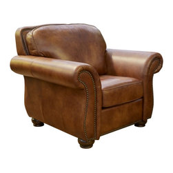 Navasota Leather Chair - Armchairs And Accent Chairs