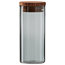 Raw Tall Glass Kitchen Canisters With Teak Lids, Set of 4