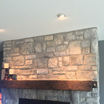 Custom stained 150 year old reclaimed mantel