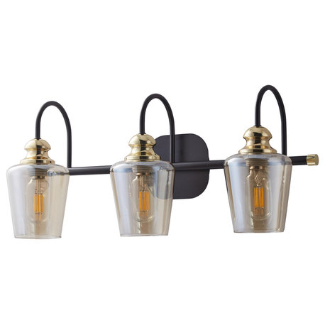 ExBrite 3-lights Bathroom Dimmable Gold Vanity Lights