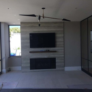 Home Office with fireplace