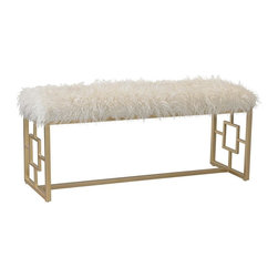 Betty White and Gold Bench - Indoor Benches