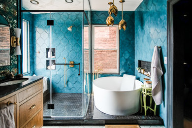 Example of an eclectic bathroom design in Other
