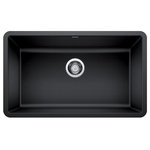 Blanco - Blanco 442534 Precis 30"x18" Granite Single Bowl Kitchen Sink, Anthracite - The BLANCO PRECIS 30" SINGLE BOWL is inspired by professional kitchen sinks in both form and functionality. With crisp angular shaping and simple but spacious design, this kitchen sink easily conquers the demands of everyday life. Made from the rock hard, durable SILGRANIT patented surface, it's no wonder this hardworking granite composite sink collection is one of our most popular. Beautiful and highly functional, the PRECIS kitchen sink features a smooth surface that is resistant to chips, scratches and heats up to 536F. Even a fork or the bottom of a hot pan can't damage BLANCO SILGRANIT sinks. The colorful, non-porous surface also makes the bowl resistant from all stains, household acids and alkali solutions as well as easy-to-clean.  For three generations,  BLANCO has quietly and passionately elevated the standards for luxury sinks, faucets, and decorative accessories. A family-owned company, BLANCO was founded over 85 years ago in Germany, and recently celebrated a milestone of 25 years in the United States where we are recognized as a leader in quality, innovation, and unsurpassed service.