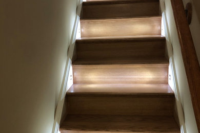 Custom Staircase with Riser Lights