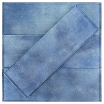 Medium Blue 3x9 Glass Subway Tile, 20 Sq. Ft.
