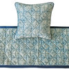 Blue Suede King 90"x18" Bed Runner, Indigo, Printed and Quilted Indigo Centric