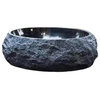 Toros Black Marble Sink,  Surface-Polished interior surface (L)17" (W)14" (H)6"