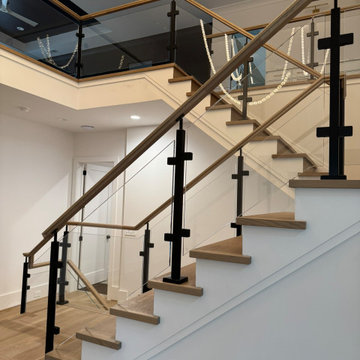 Project #132 | White Oak Staircase with Glass Balustrade